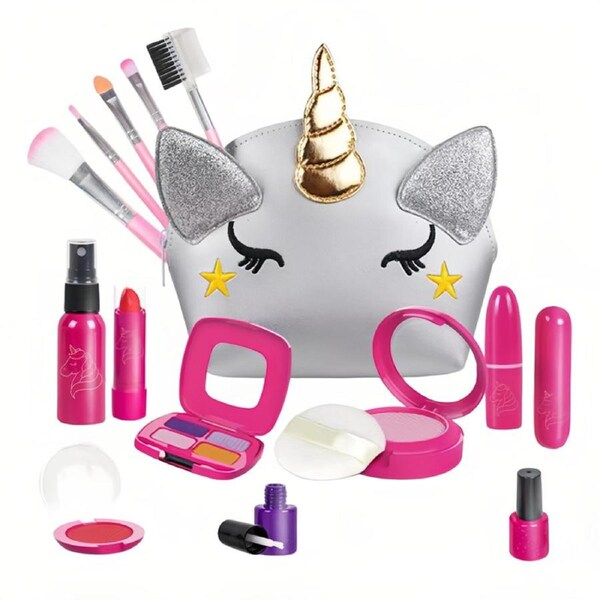 HOLALA 16Pcs Kids Makeup Kits Fake Makeup Set Toys for Little 3-6 Girls-807