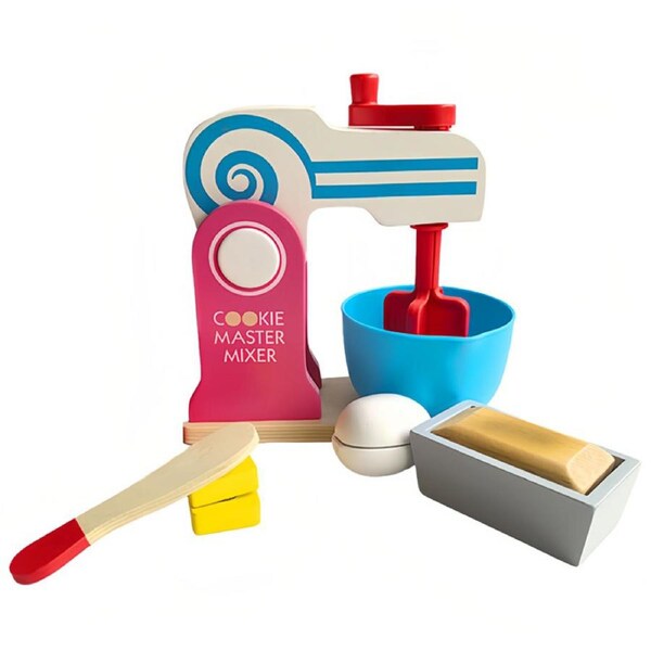 HOLALA Kids Wooden Mixer Set Cake Making Set Preschool Toys for Girls Boys 3+