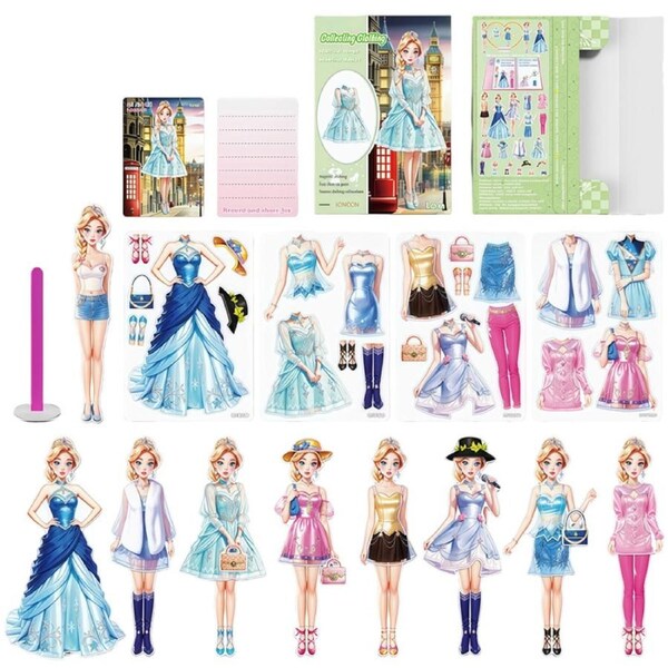 HOLALA Magnetic Princess Dress Up Paper Doll Clothes Puzzles Game for 4-7 Girls-Lea