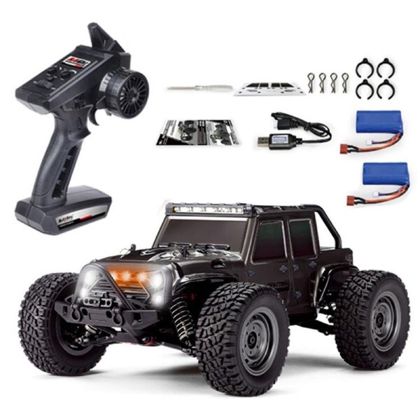 HOLALA 1:16 Remote Control Car 38+ Km/h with LED Light 4WD All Terrain Truck-Black