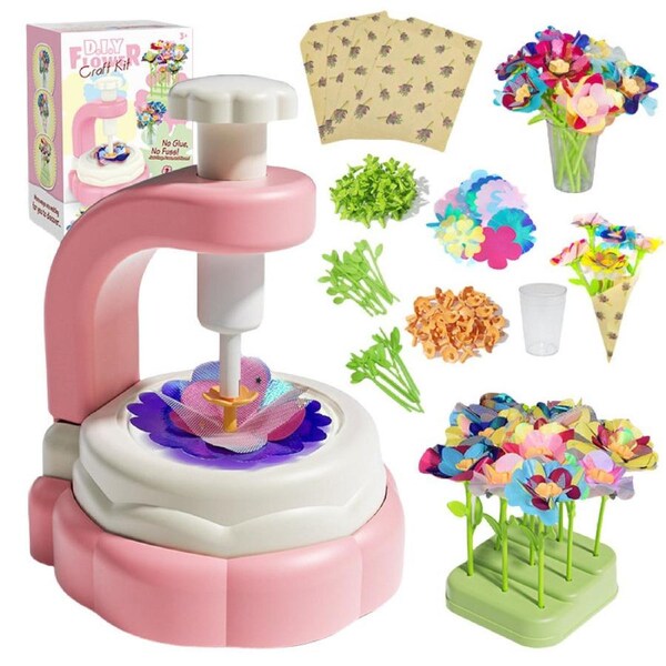 HOLALA DIY Flower Craft Kit for Kids Fabric Flower Bouquet Making Kit