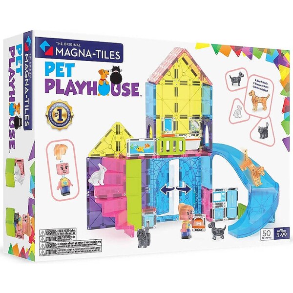 Magna-Tiles - Pet Playhouse 50pce Magnetic Construction Set - Johnco