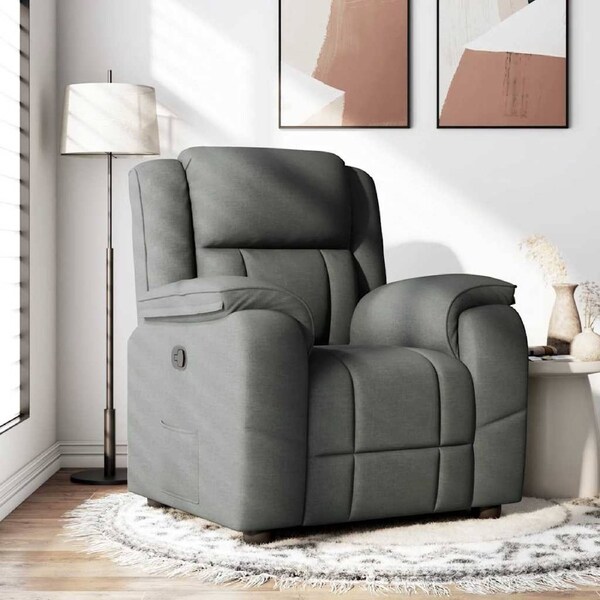 Recliner Chair Dark Grey Fabric vidaXL