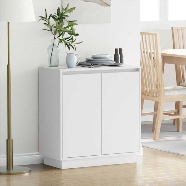 LED Sideboard with Door White 71 x 34,5 x 75 cm Engineered Wood vidaXL