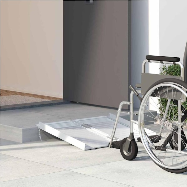 Ramp for Wheelchair 270 kg Silver 62 x 73 x 5 cm Aluminium vidaXL
