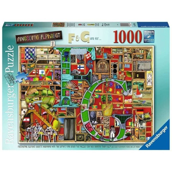 Ravensburger - Awesome Alphabet F & G Jigsaw Puzzle 1000 Pieces