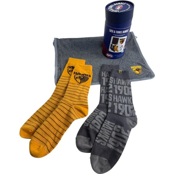 Hawthorn Hawks Sock & Towel 2-Piece Bundle