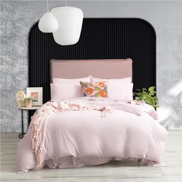 Ddecor Home Microfiber Quilt Cover w/ Pillowcase Set Vintage Washed Lilac Queen