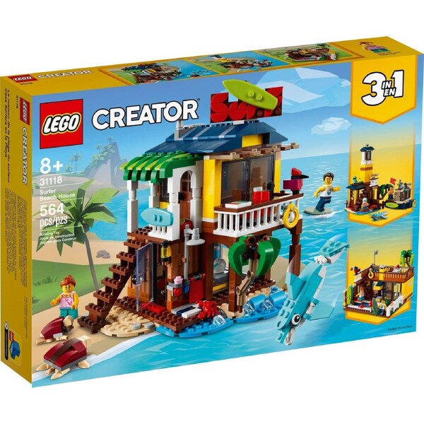 LEGO Creator 3 In 1 Surfer Beach House 31118 Dolphin Turtle