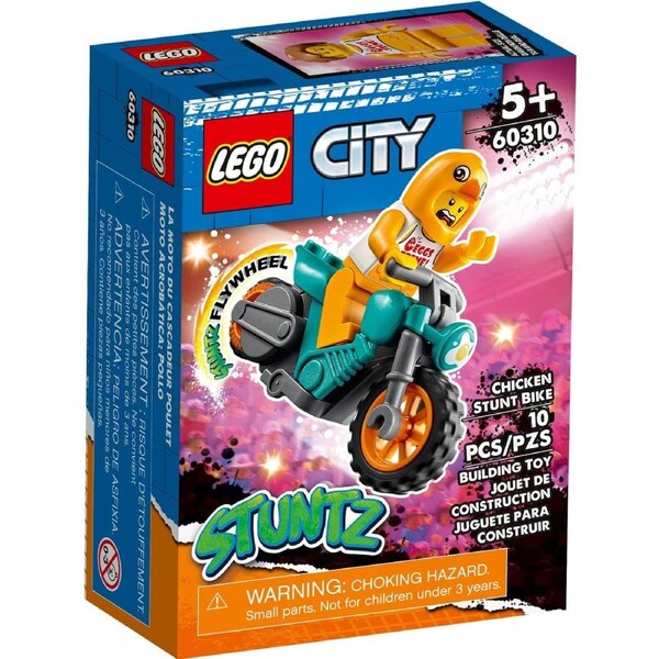 LEGO 60310 Chicken Stunt Bike: Clemmons' Flywheel Motorcycle Toy