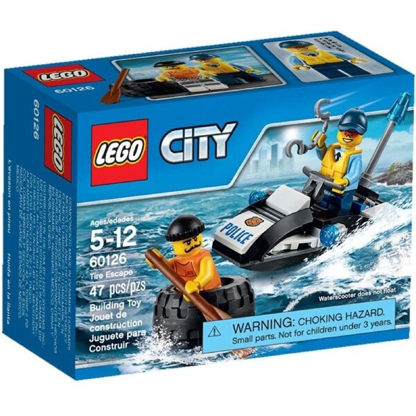 LEGO 60126 Police Water Scooter Tire Escape Crook Chase