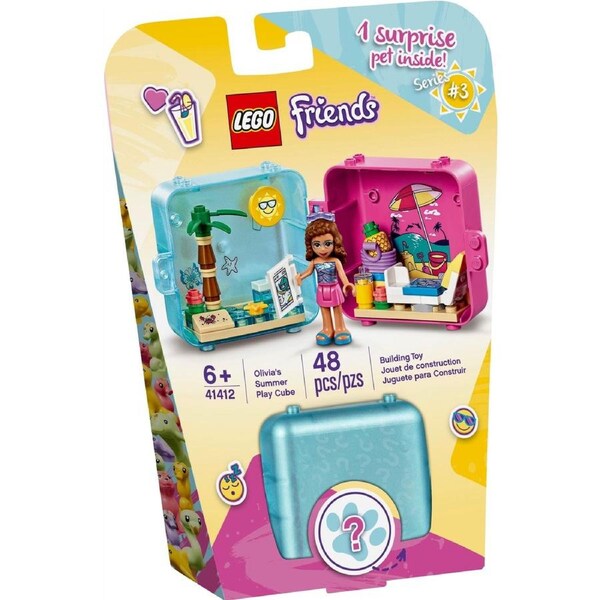 LEGO 41412 Olivia's Summer Play Cube: Beach Fun Travel Toy
