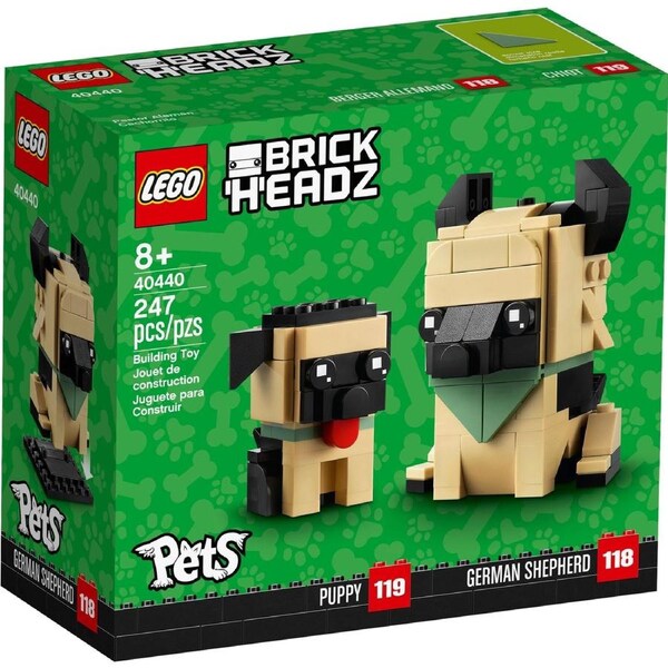 LEGO 40440 German Shepherd Dog & Puppy BrickHeadz Set