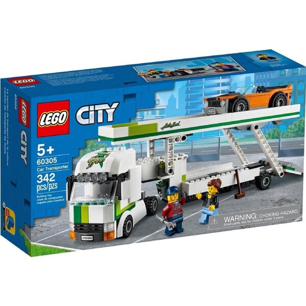 LEGO 60305 Car Transporter: Toy Truck with Muscle Car