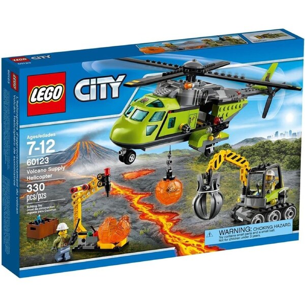 LEGO 60123 Volcano Supply Helicopter with Excavator