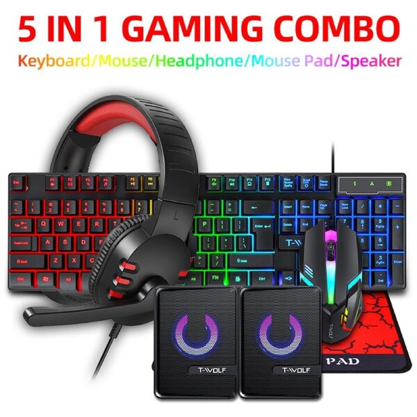 TF850 office keyboard mouse headset audio five-piece set game keyboard set