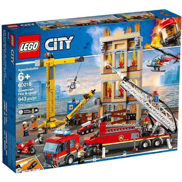 LEGO 60216 Downtown Fire Brigade Rescue Helicopter Building Set