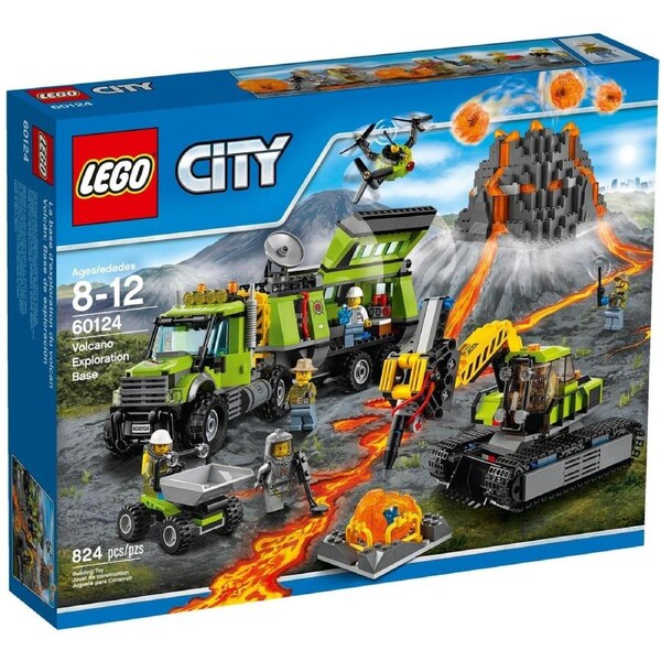 LEGO 60124 Volcano Exploration Base - Erupting Lava Fun!