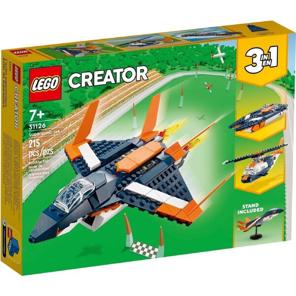 LEGO 31126 Supersonic-Jet 3-in-1 Plane, Helicopter, Boat