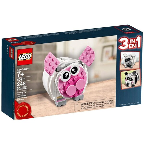 LEGO 40251 Piggy Bank - Buildable 3-in-1 Animal Savings Bank
