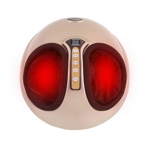 Orku 3D Shiatsu Foot Massager Machine with Heat Kneading Air Compression Champagne Gold