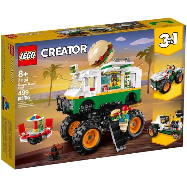 LEGO 31104 Monster Burger Truck: 3-in-1 Food Truck, Off-Roader, Tractor
