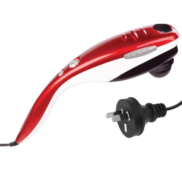 Handheld Body Massager Red 6 Massage Heads Adjustable Speeds 28W Vibration