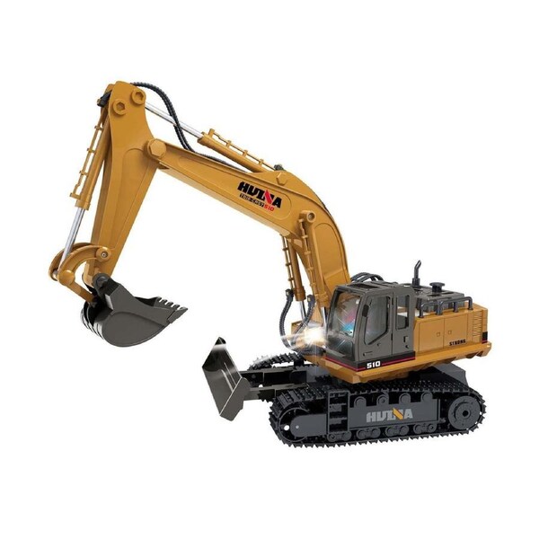 Remote Controlled 2.4GHz Sand-Beige Tractor Excavator Digger Toy with USB Rechargeable Battery