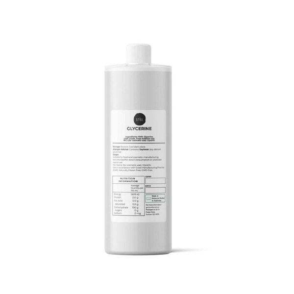 Orku 1L Glycerine 99.9% Pure USP Food + Cosmetic Grade - Vegetable Glycerol