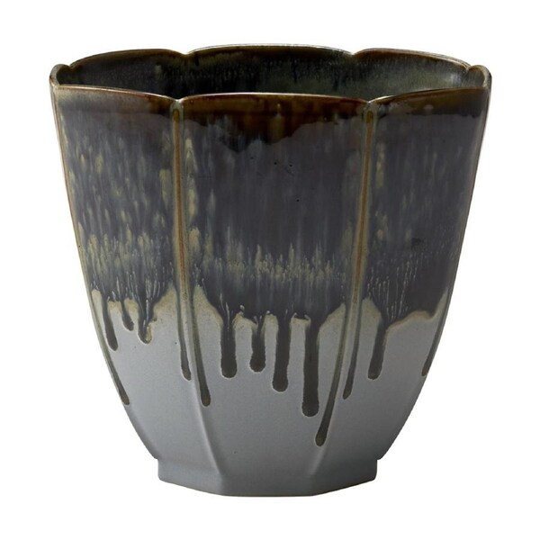 Ecology Midnight Matte Glaze Gretta Vase Flower Sculpted 20cm