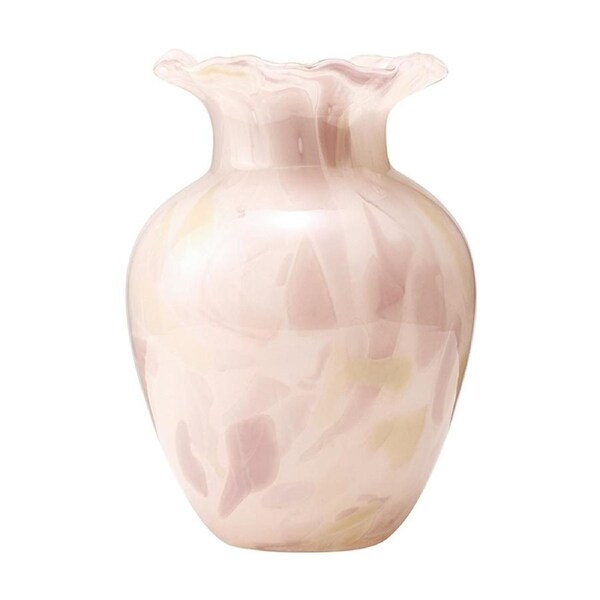 Ecology Frill Rounded Flower Vase Sunset Pink Marble-Look 20cm