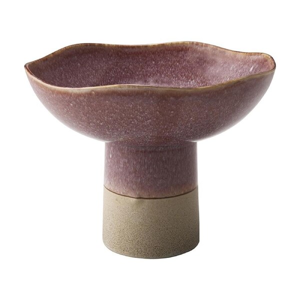 Ecology Rhodes Footed Wavy Bowl Burnt Sienna Red Stoneware 26x20.5cm