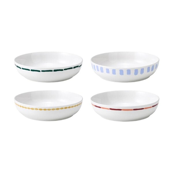 4pc Porto Multicoloured Italian Inspired Valentina Dinner Bowls