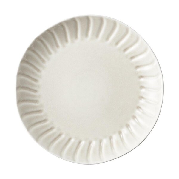 Ecology Ritual Rippled Porcelain Dinner Plate Frost Off White 26.5cm