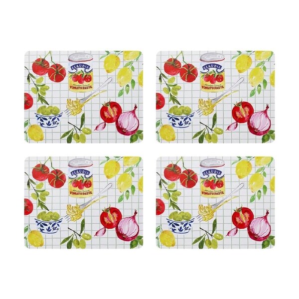 4pc Porto Valentina Food Illustration Rectangle Dinner Placemat 34x26.5cm