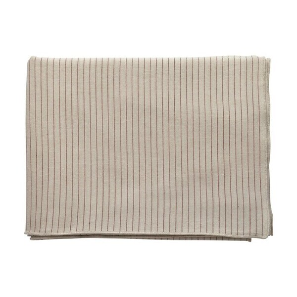Ecology Tonka 100% Cotton Tablecloth Beige and Red Sienna Stripe 180x400cm