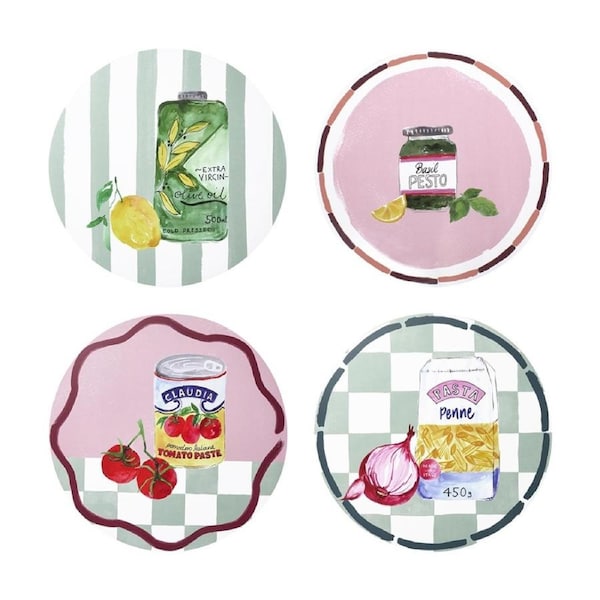 4pc Porto Valentina Italian Inspired Dinner Placemats Round