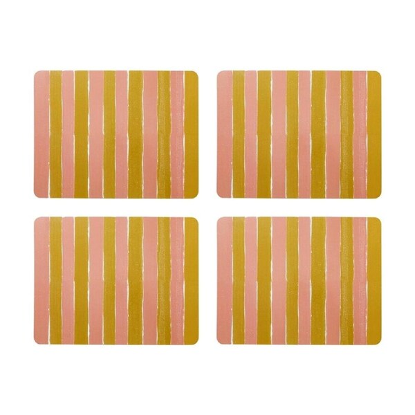 4pc Porto Carnevale Brown/Pink Striped Dinner Placemats 34x26.5cm