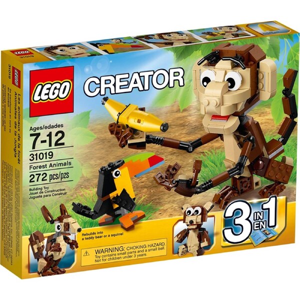 LEGO 31019 Creator 3-in-1 Forest Animals: Monkey, Bear & Squirrel