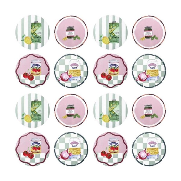 4x 4pc Porto Valentina Italian Inspired Round Coasters Multicoloured