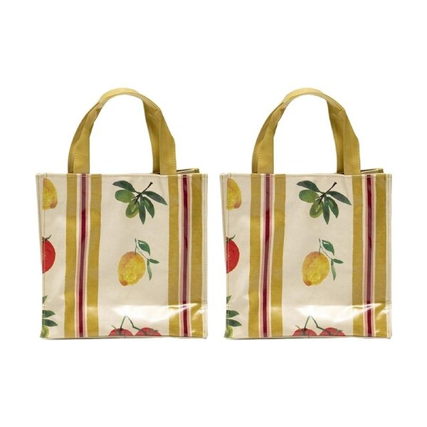 2PK Porto Italian food Inspired Valentina Cotton Tote Bag Golden Yellow 25x25cm