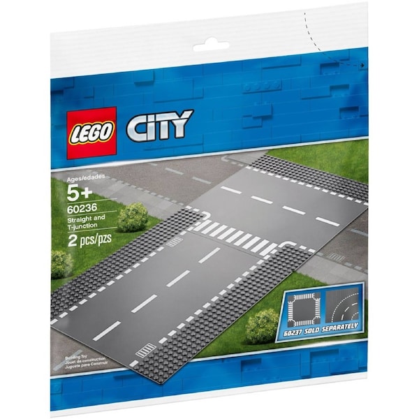 LEGO 60236 City Road Plates: Straight & T-Junction