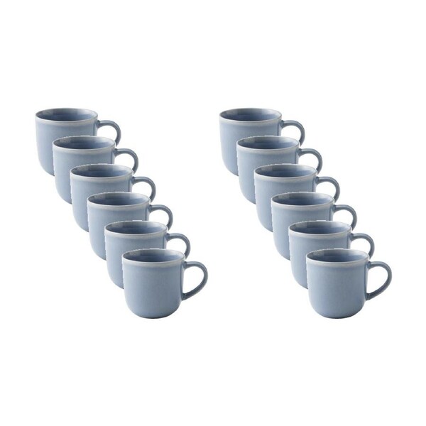 12PK Ecology Element Kitchenware Coffee Mug Sky Light Blue Stoneware 360ml