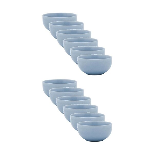 12PK Ecology Element Kitchenware Noodle Bowl Sky Light Blue Stoneware 14cm