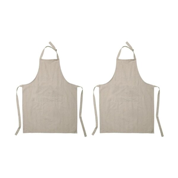 2PK Ecology Tonka 100% Cotton Kitchen Apron Biege & Red Sienna Stripe 70x95cm