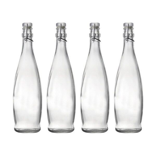 4PK Ecology Kitchen Essentials Glassware Water Bottle Glass 33x8cm 1L