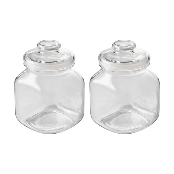 2PK Ecology Riserva Square Kitchen Pantry Jar With Airtight Lid 2L