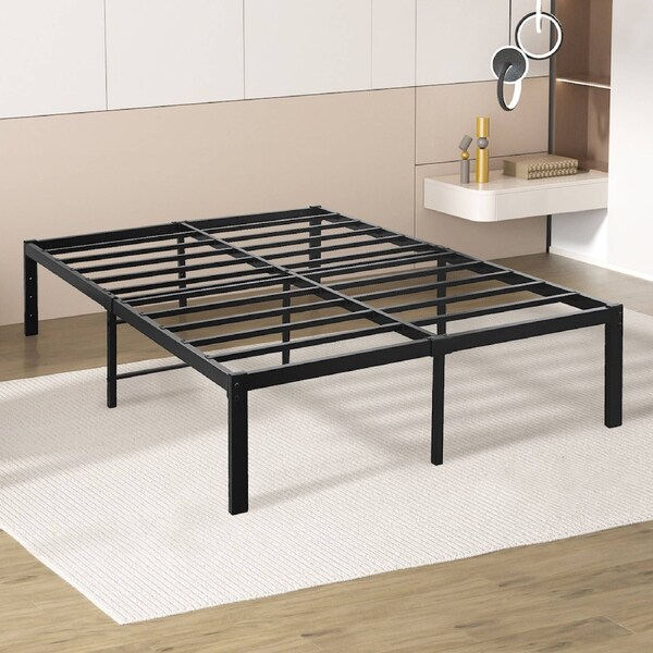 1 x Levede Metal Bed Frame 40cm High Heavy Duty Minimalist Queen