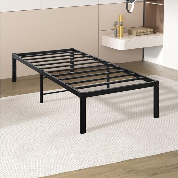 1 x Levede Metal Bed Frame 40cm High Heavy Duty Minimalist Single