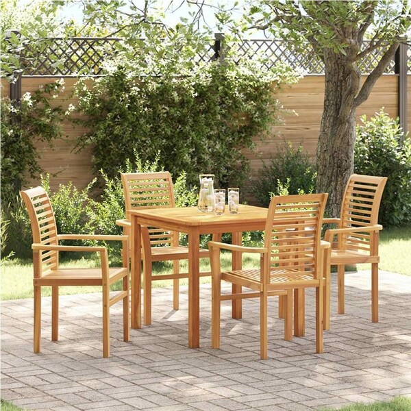 Dining Chair 4 pcs Brown 62 x 55 x 94 cm Solid Teak Wood vidaXL